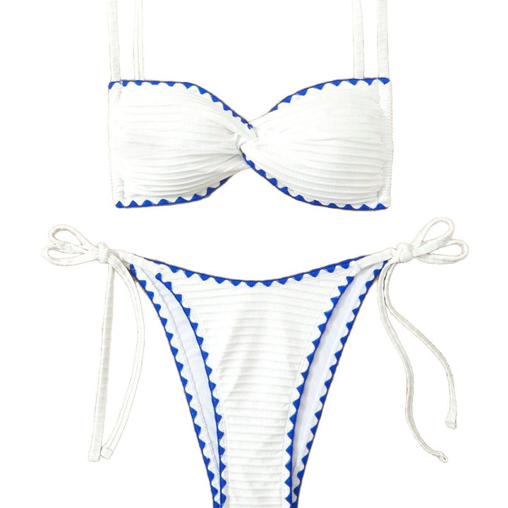 Damen Triangel-Bikini mit dekorativem Rüschensaum Drune