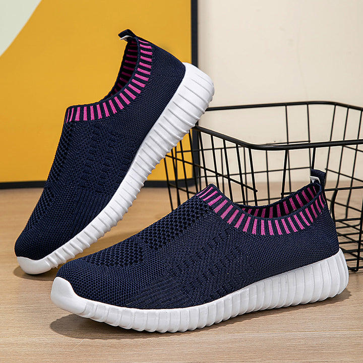 Damen nan elastischer Schlupf-Komfort-Sneaker mit dreidimensionaler Strickstruktur und profilierter Leichtsohle Drune