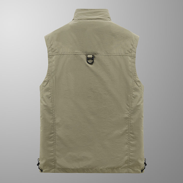 Herren Multifunktionale Outdoor-Utility-Weste mit fleecegefütterter Thermo-Innenlage und Mehrfachtaschen Drune