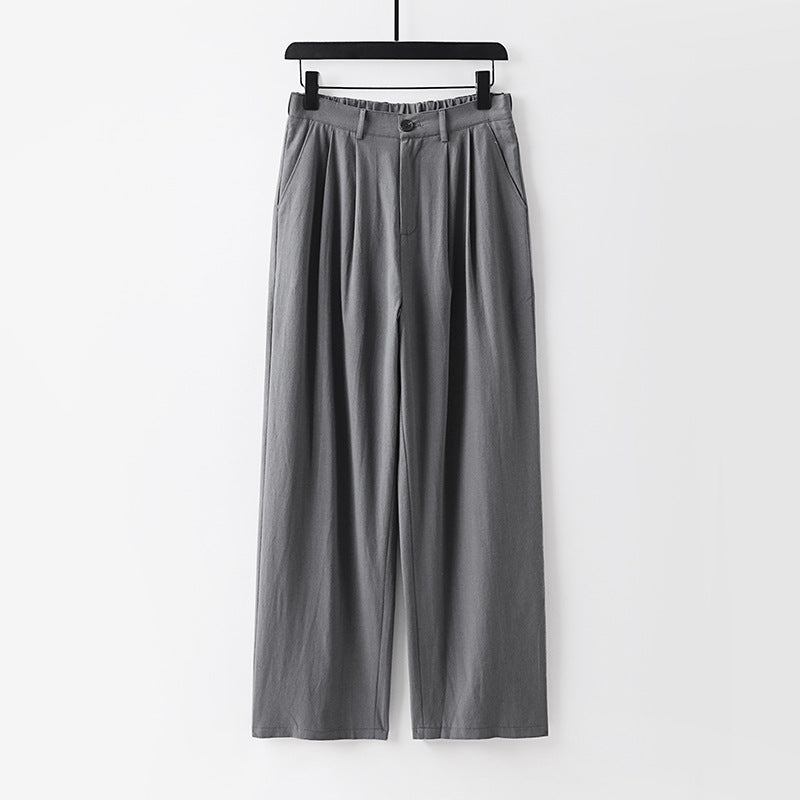 Damen weite Hose mit hoher Taille und Bundfalten Drune