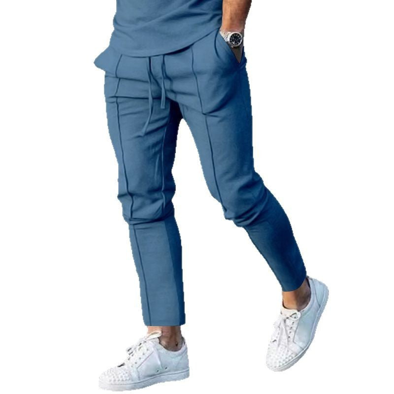 Herren nan Slim Tapered Jogginghose mit dekorativen Steppnähten, elastischem Tunnelzug und schmalem Knöchelabschluss Drune