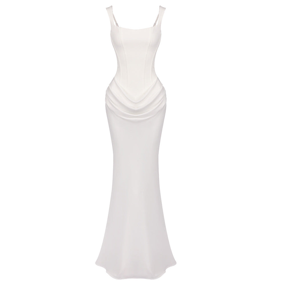 Damen Elegantes langes Etuikleid mit taillierter Silhouette und raffinierter Drapierung Drune