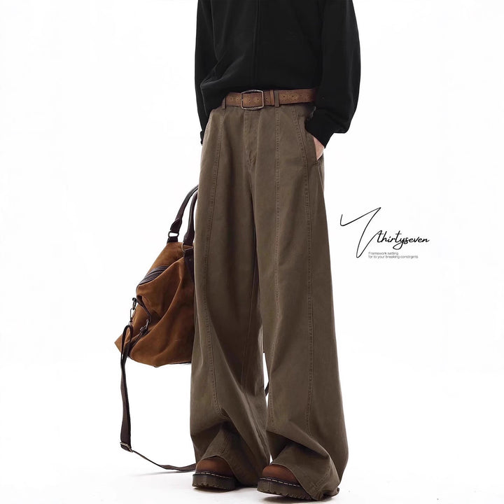 Damen Weitgeschnittene Hose mit Bundfalten Drune