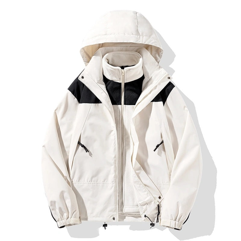 Herren Zweiteiliges Softshell-Set mit abnehmbarem Fleece‑Innenlayer und verstellbarer Kapuze Drune