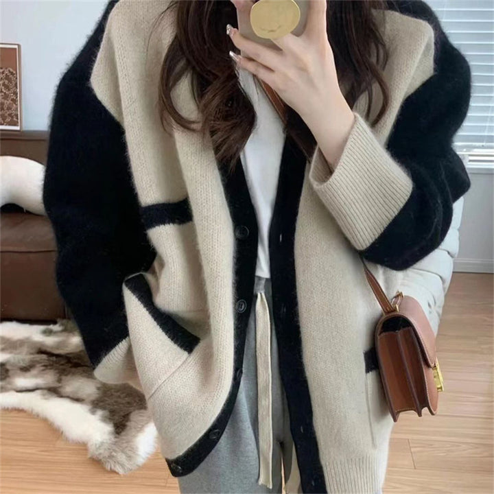 Damen Strickcardigan mit dekorativem Schnitt und praktischen Taschen Drune