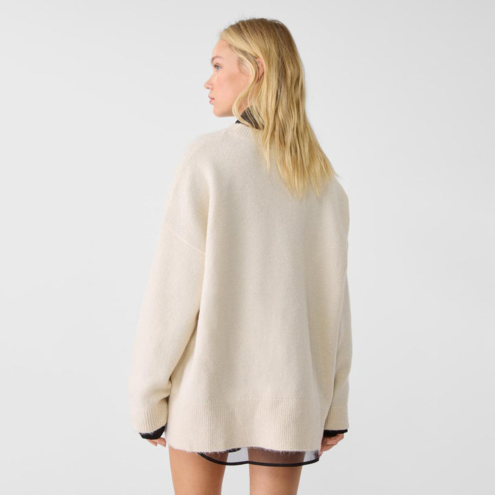 Damen Oversized Pullover mit einzigartigem Hundemuster Drune