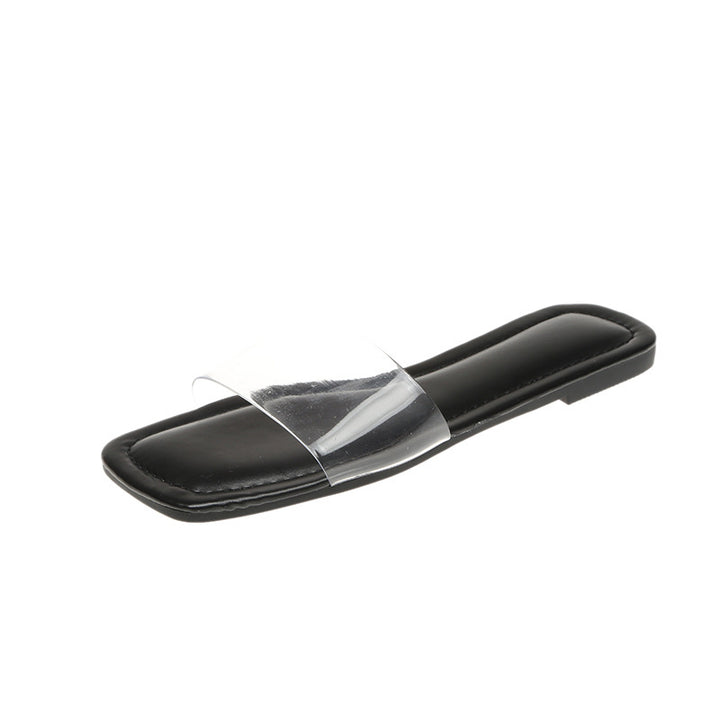 Damen Flache transparente Pantoletten mit ergonomischer Fußbett-Technologie Drune