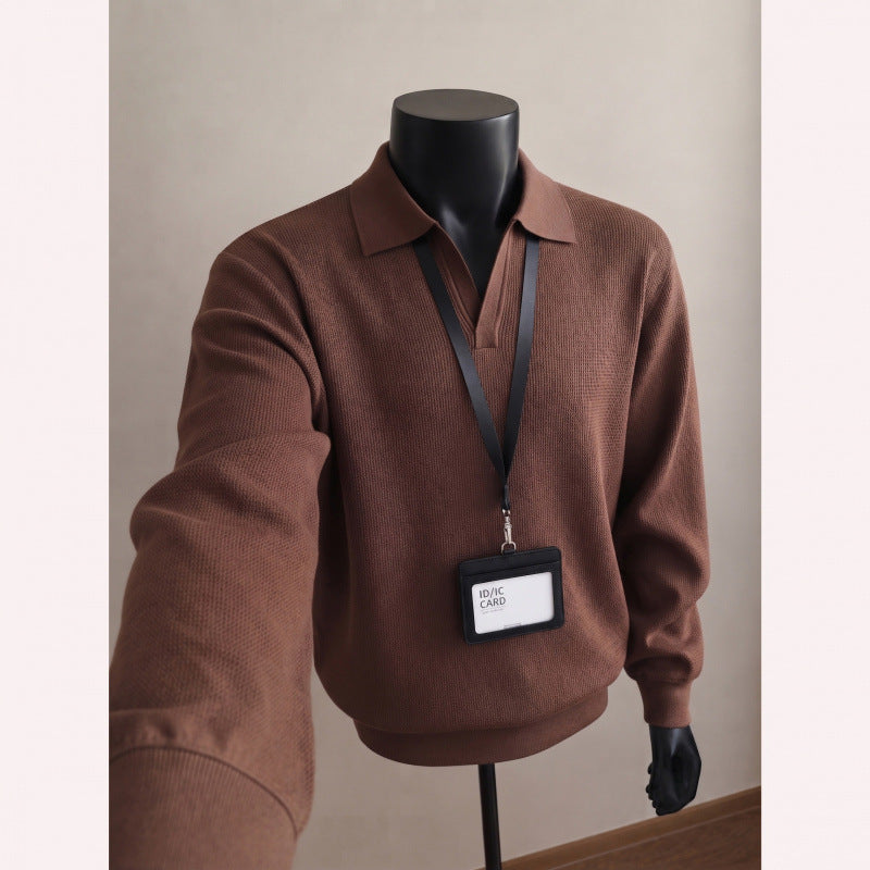 Herren Modischer Pullover mit V-Ausschnitt Drune