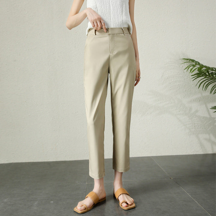 Damen elegante Chino Stoffhose