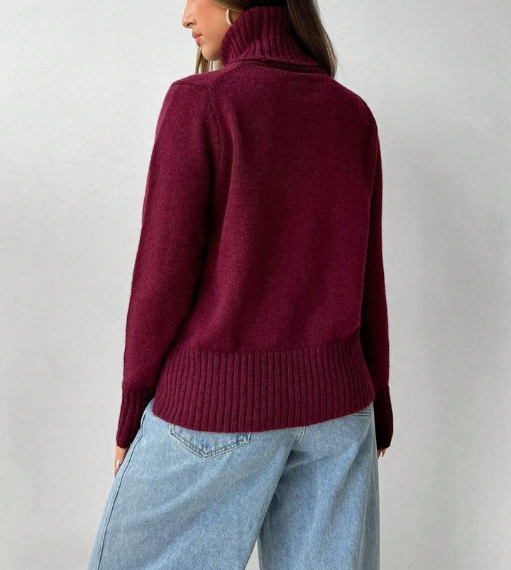 Damen Strickpullover mit hohem Kragen Drune
