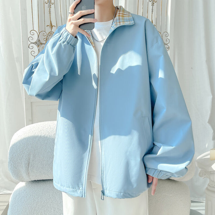 Unisex Trendige Übergangsjacke mit hohem Kragen und lässigem Schnitt Drune