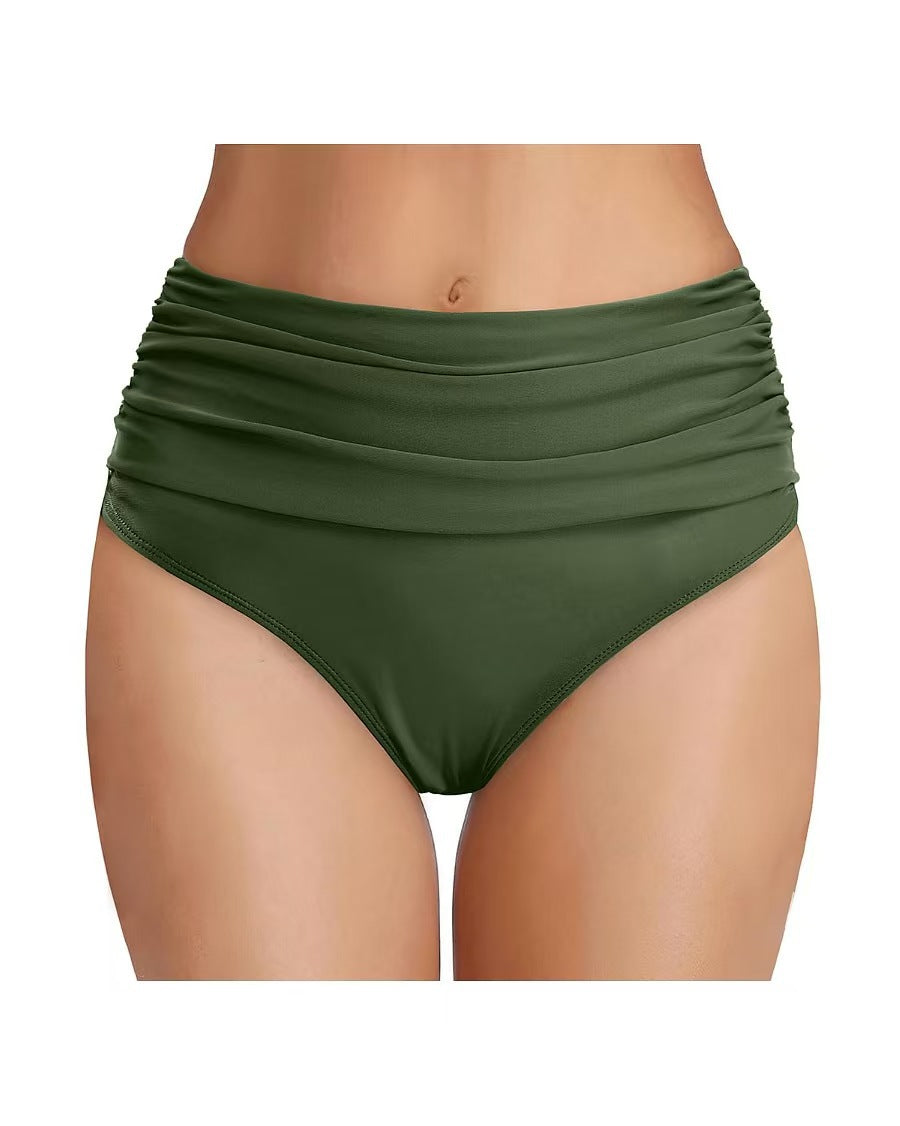 Damen Hochgeschnittene Bikinihose mit eleganter Raffung Drune