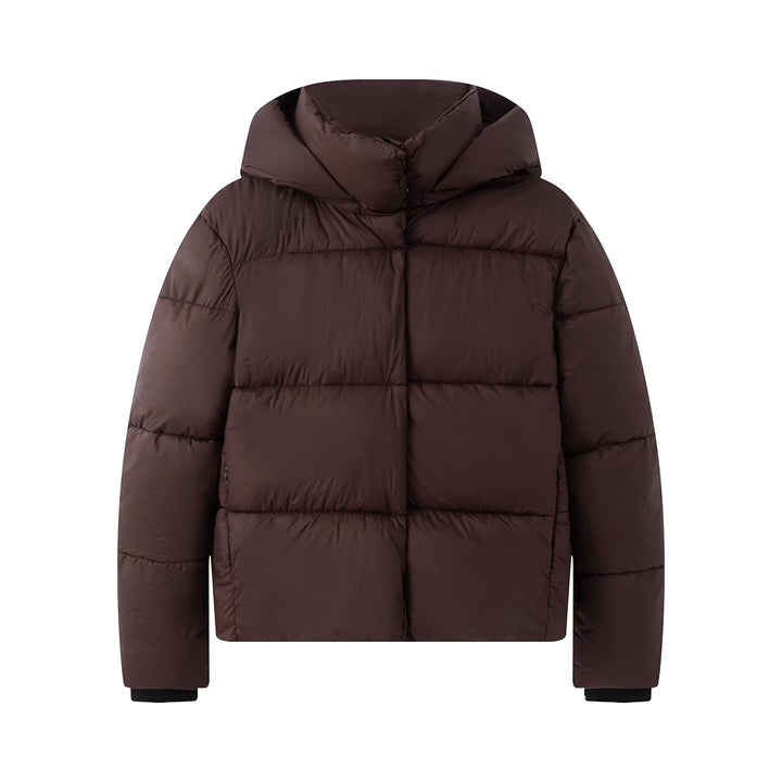 Damen Boxy‑Steppjacke mit Kapuze, hohem Stehkragen und Rippbündchen Drune