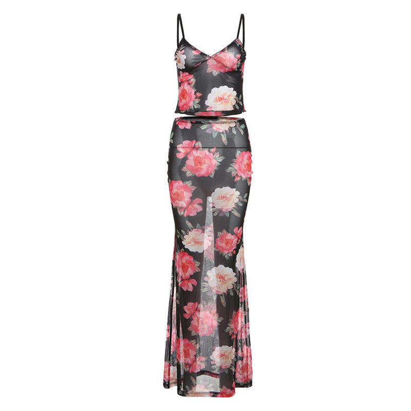 Damen Langärmliges Sommeroberteil mit floralem oversize Design Drune