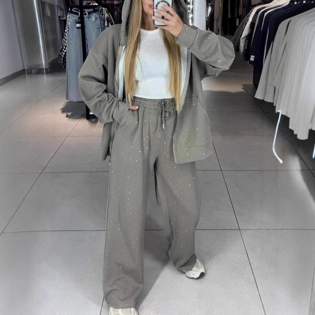 Damen Sportliches Sweat-Outfit mit Kapuze und weiter Passform Drune
