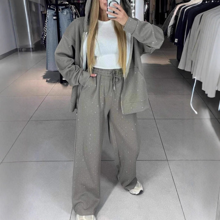 Damen Sportliches Sweat-Outfit mit Kapuze und weiter Passform Drune