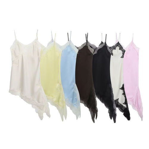 Damen asymmetrisches Spaghetti-Top Drune