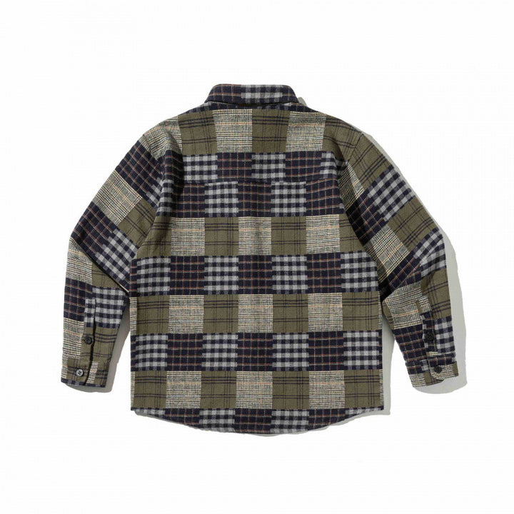 Unisex Kariertes Overshirt im Boxy‑Cut aus gebürstetem Flanell mit aufgesetzter Brusttasche Drune