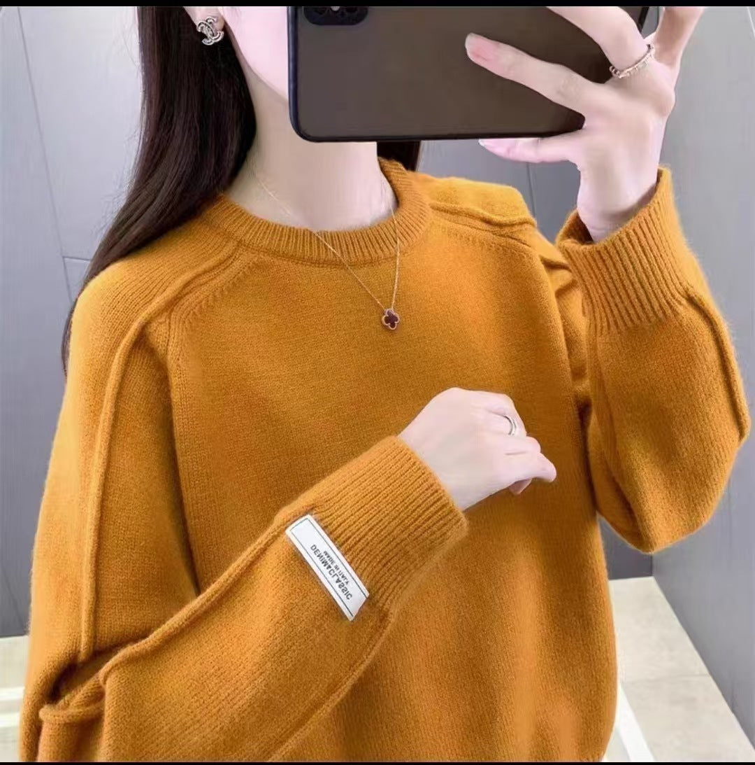 Damen Hochwertiger Pullover mit strukturiertem Design und weitem Schnitt Drune