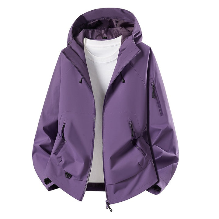Herren Minimalistischer Softshell-Anorak mit verstellbarer Kapuze & verschweißten Zip-Taschen Drune