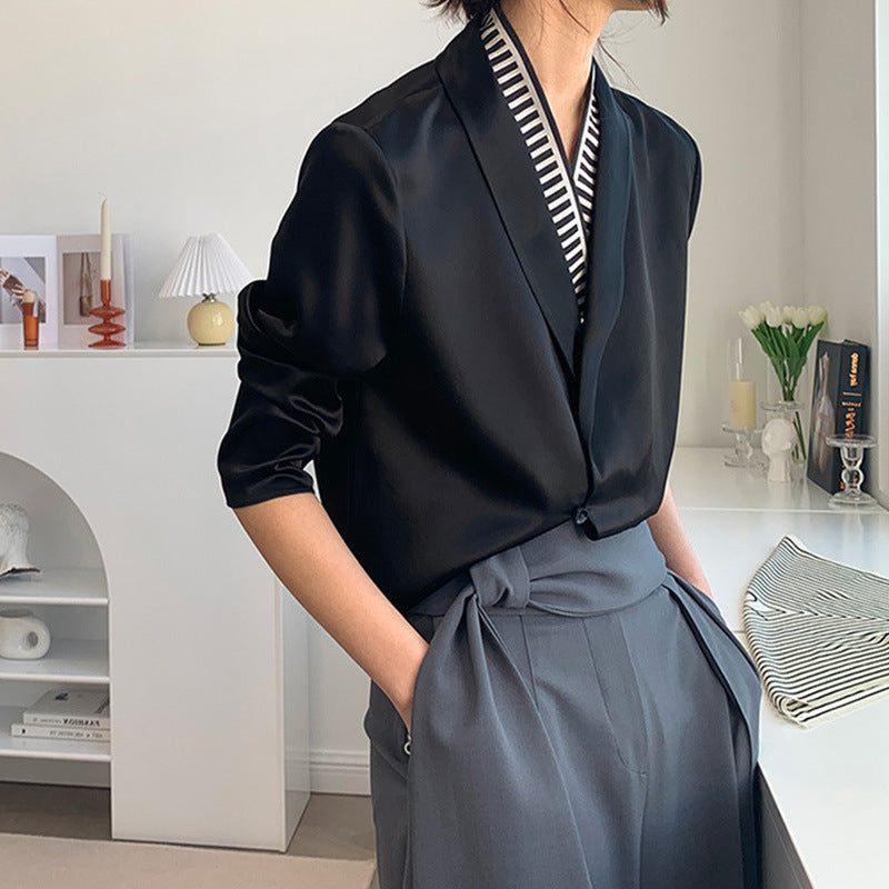 Damen Luxuriöses Satinbluse Drune