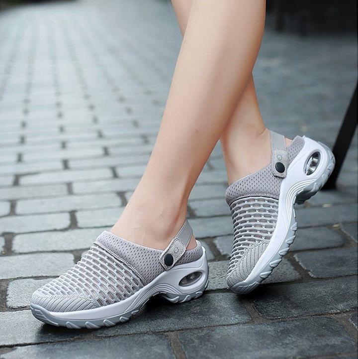 Damen  atmungsaktive Mesh-Clogs mit luftgepolsterter Dämpfungssohle und verstellbarem Fersenriemen Drune