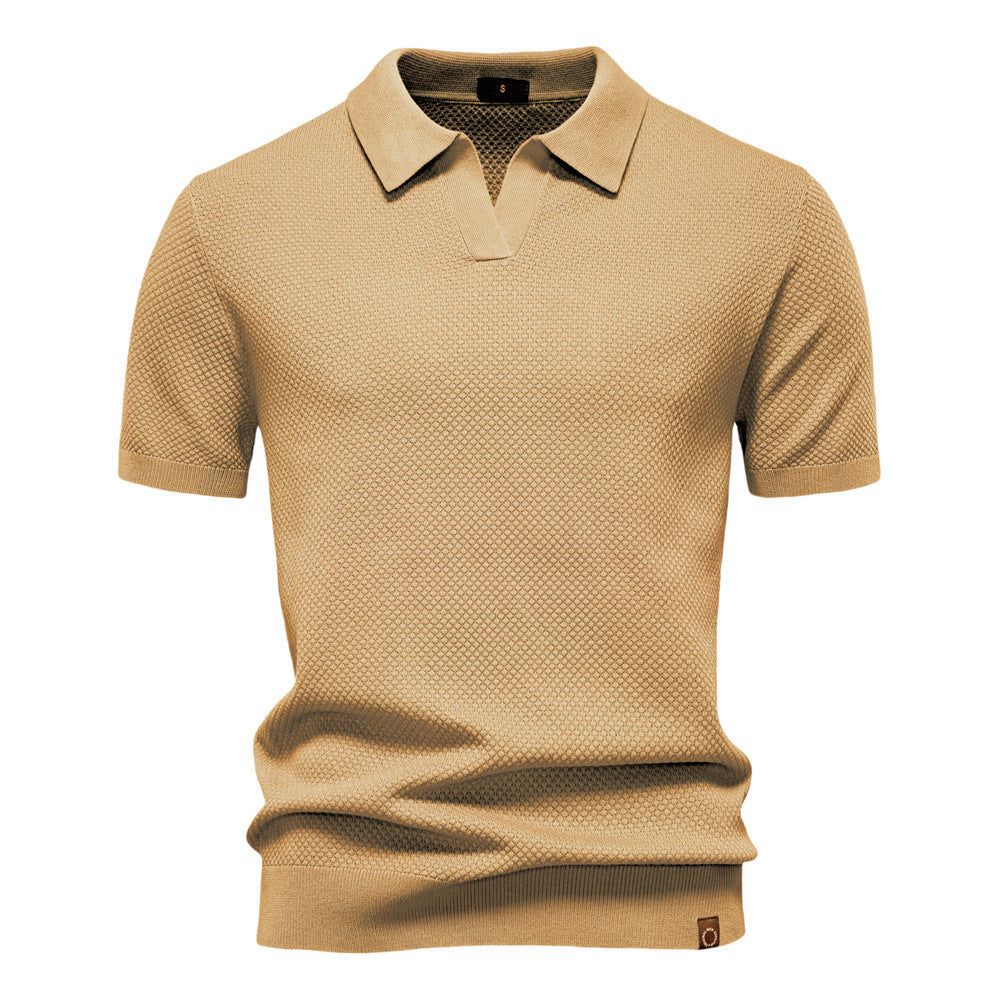 Herren Kurzärmliges Polo-Shirt mit strukturiertem Design Drune