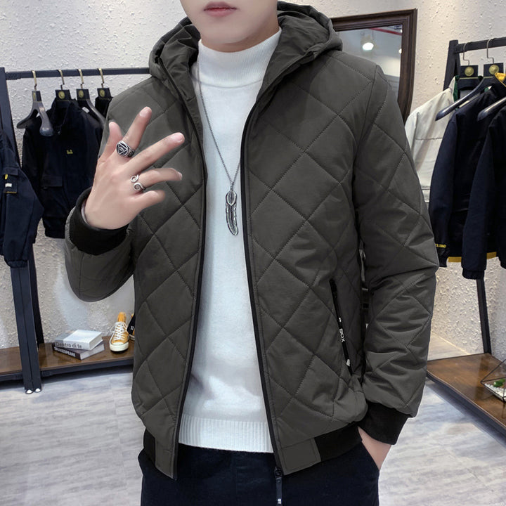 Herren Stepp-Kapuzenjacke im Slim-Fit mit Diamantsteppung und thermischer Isolierung Drune