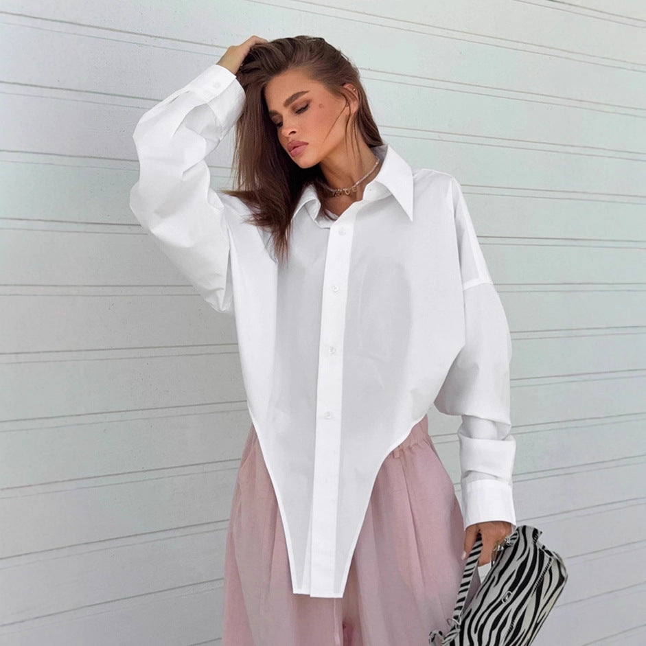 Damen Oversized Hemd mit lässigem Schnitt und modischen Details Drune