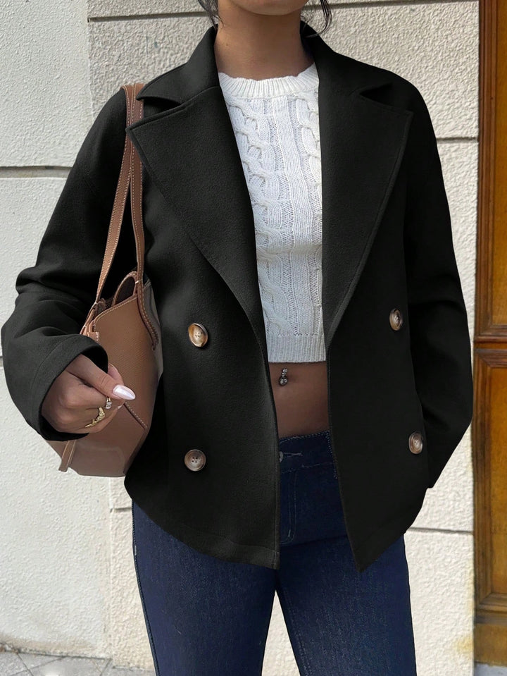 Damen Kurzblazer im Doppelreiher mit weitem Revers Drune