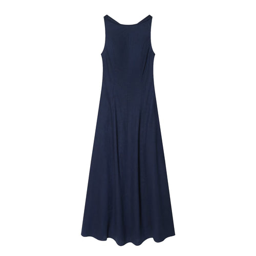 Damen Maxikleid mit elegantem V-Ausschnitt und fließendem Schnitt Drune