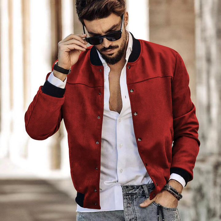 Herren modische Bomberjacke mit praktischen Taschen und elastischen Bündchen Drune