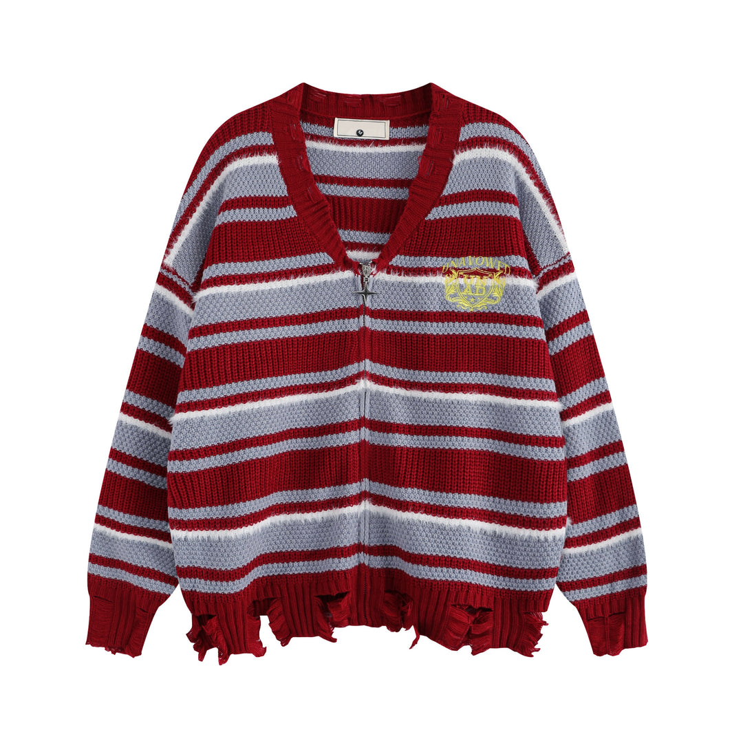 Damen Lässiger Strickpullover mit Reißverschluss Drune