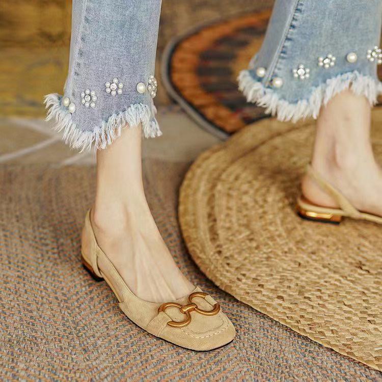 Damen Slingback Ballerinas mit eleganter Schnallen-Applikation Drune