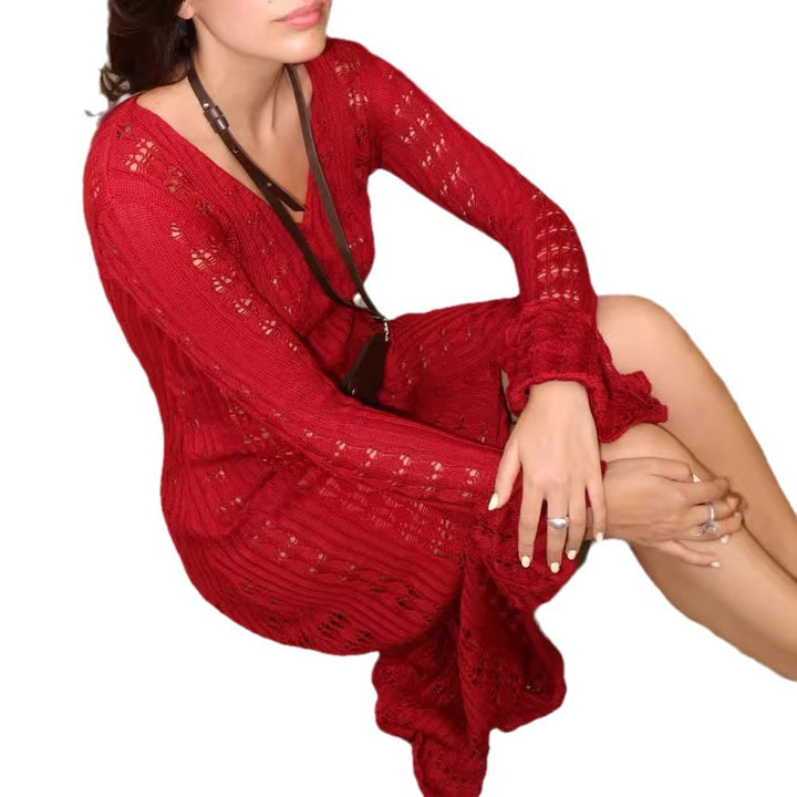 Femme Offene-Strick Duster Cardigan Drune