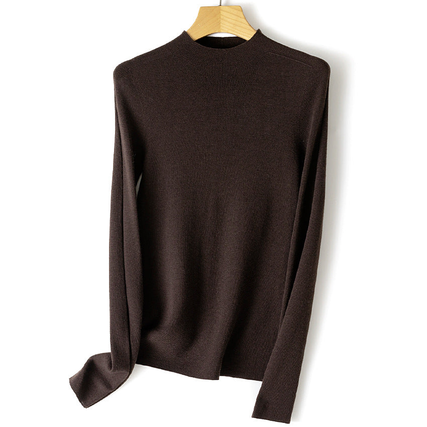 Damen Leichter Feinstrick-Pullover mit kurzem Stehkragen und schmaler Silhouette Drune