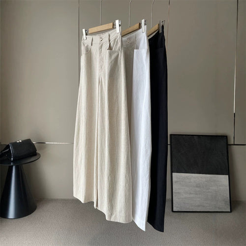 Damen Weite Leinenhose Drune 1789268742
