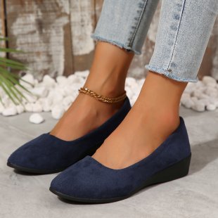 Damen  elegante Ballerina mit leichter Keilsohle und Krokoprägung Drune