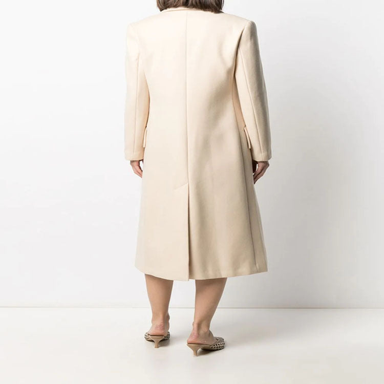Damen Midilanger Tailoring-Mantel aus Wollmix mit schmalem Revers und kaschierendem Fall Drune