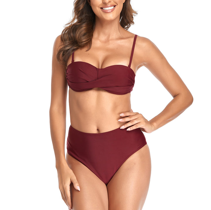 Damen Bikini-Set mit verspieltem Knotendesign und hohem Beinausschnitt Drune