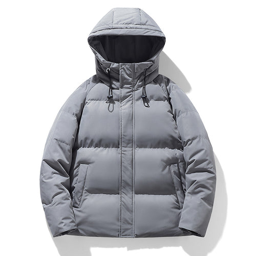 Herren Wattierte Kapuzen-Übergangsjacke mit Thermofüllung und hohem Stehkragen Drune