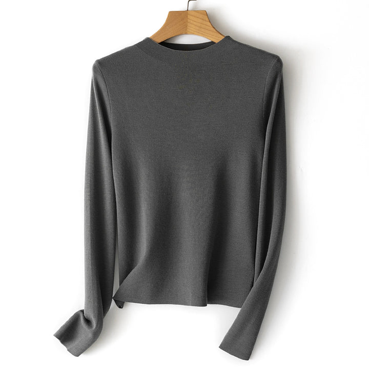Damen Feinstrick-Pullover mit kurzem Stehkragen und schmaler Silhouette Drune