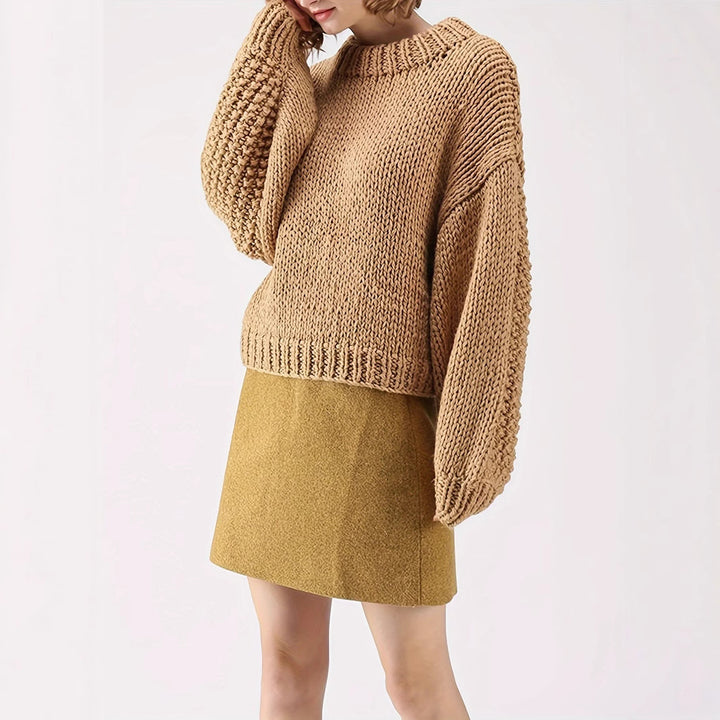 Damen Grobstrickpullover Drune