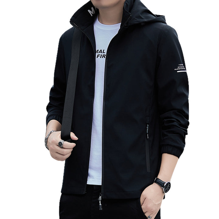 Herren Atmungsaktive Windjacke mit regulierbarer Kapuze Drune