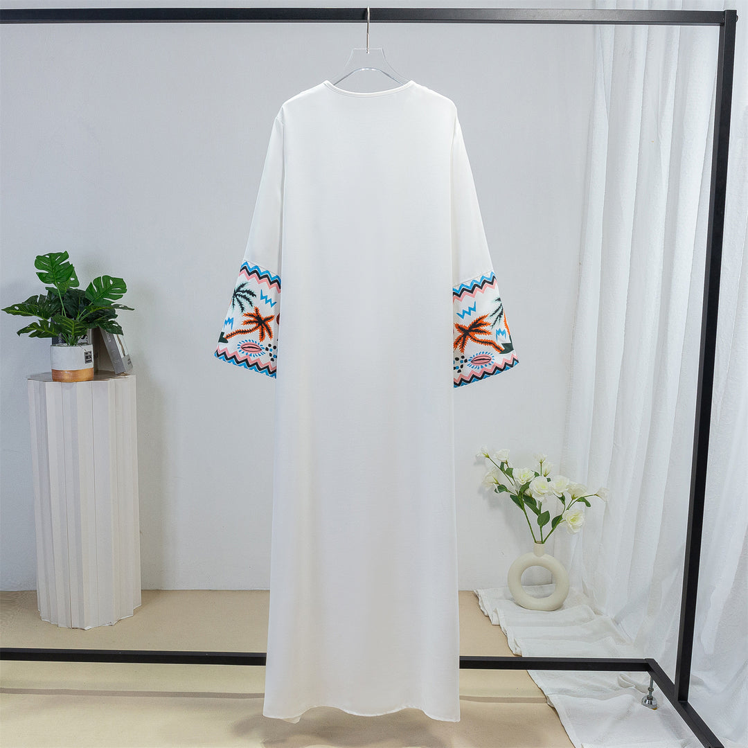 Damen elegante Kaftan-Robe mit kunstvollen Stickdetails Drune