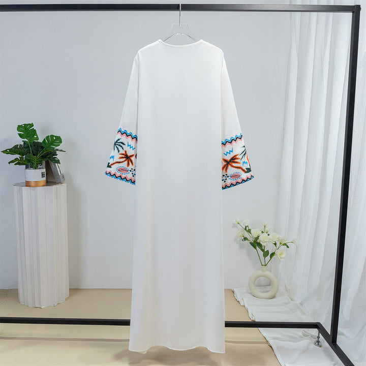 Damen elegante Kaftan-Robe mit kunstvollen Stickdetails Drune
