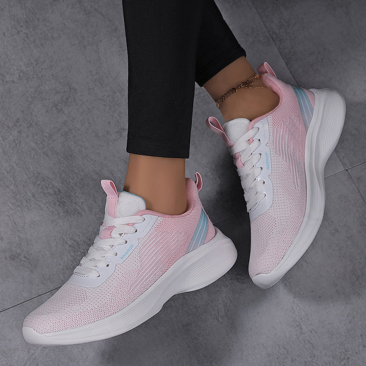 Damen nan federleichte Strick-Walking-Sneaker mit anatomischer Abrollsohle und ultraweicher Komfortinnensohle Drune
