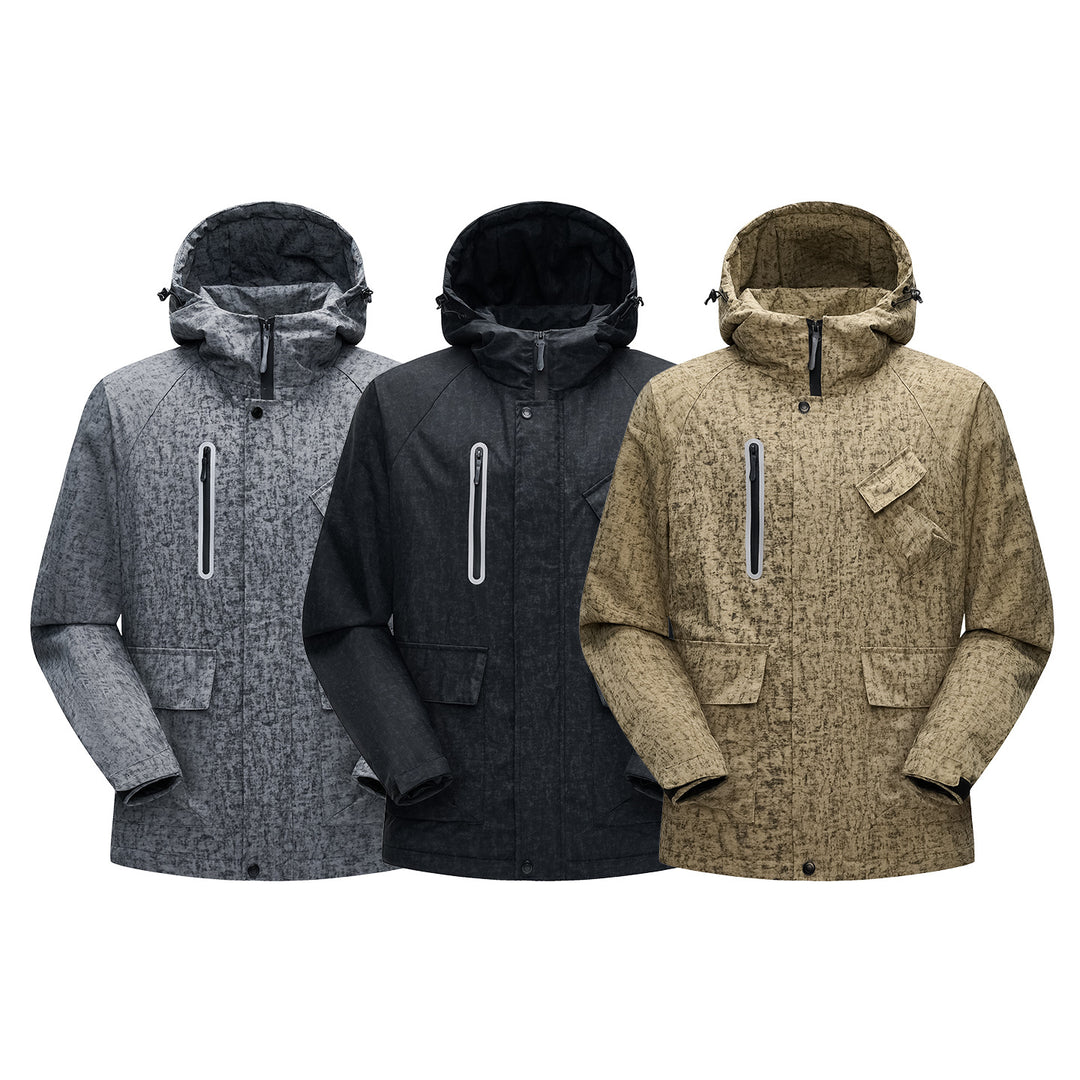 Herren Urban-Technical Field-Parka mit hochschließendem Kragen, schräge Brustpatte und verdeckten Reißverschlüssen Drune