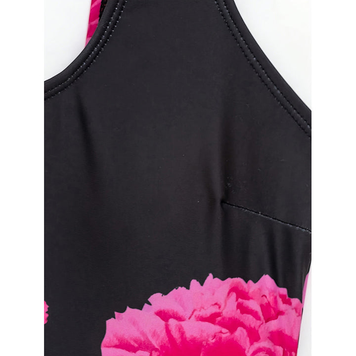 Damen Einteiler Badeanzug mit floralem Überrock Drune