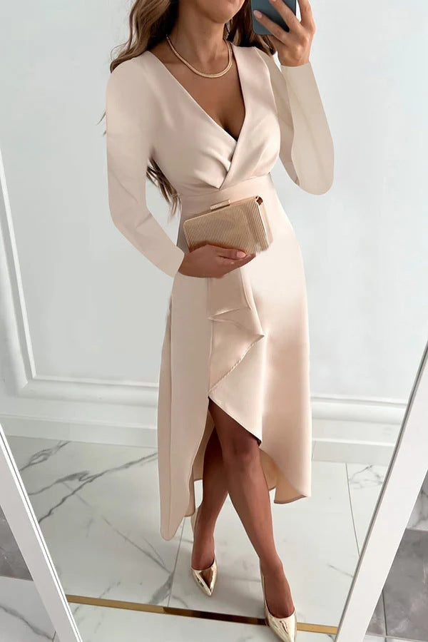 Damen Elegantes Wickelkleid Drune
